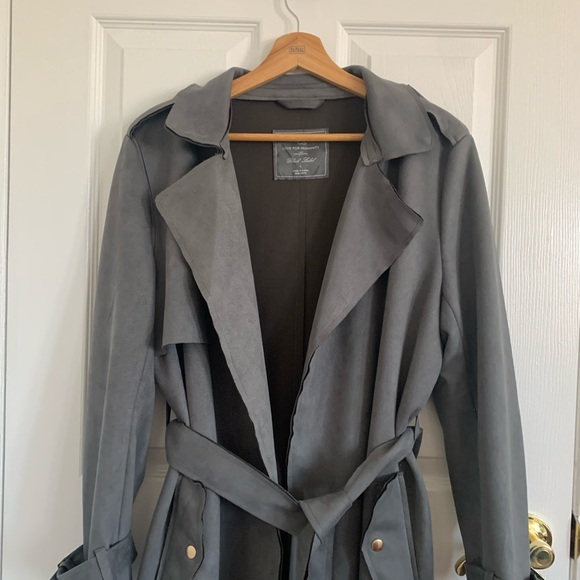 Black Label Couture Love for Humanity
Couture Grey Suede Trench Coat - Picture 2 of 10